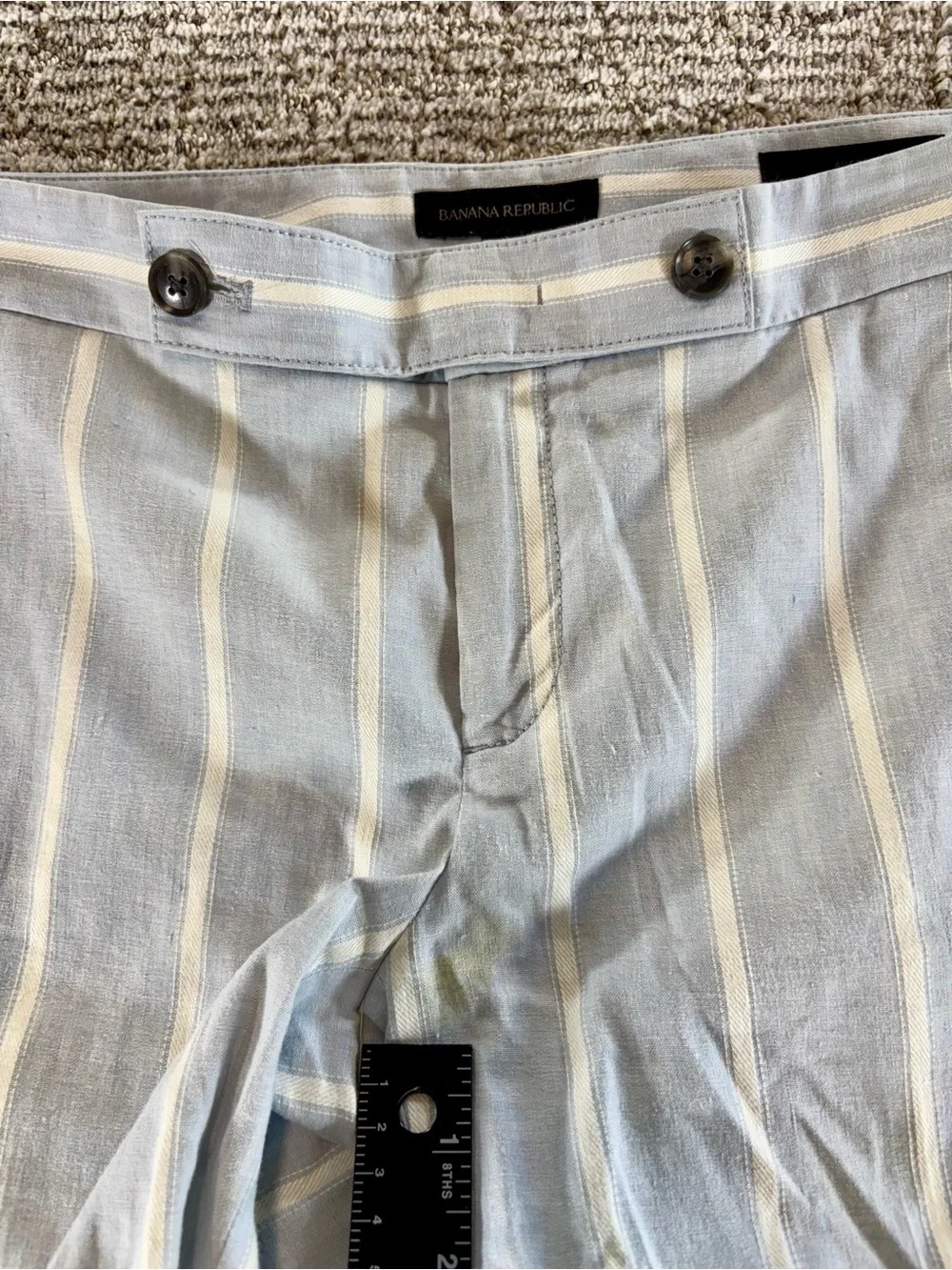 Banana Republic Women’s Size 4‎ Blue-White Avery Linen-Blend Pants